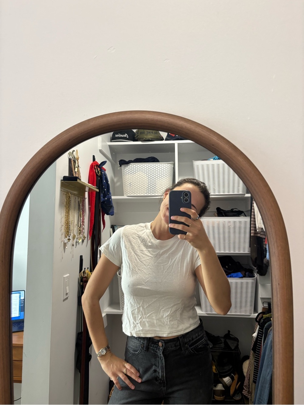 BDG White Cropped Crewneck Short-Sleeve Tee